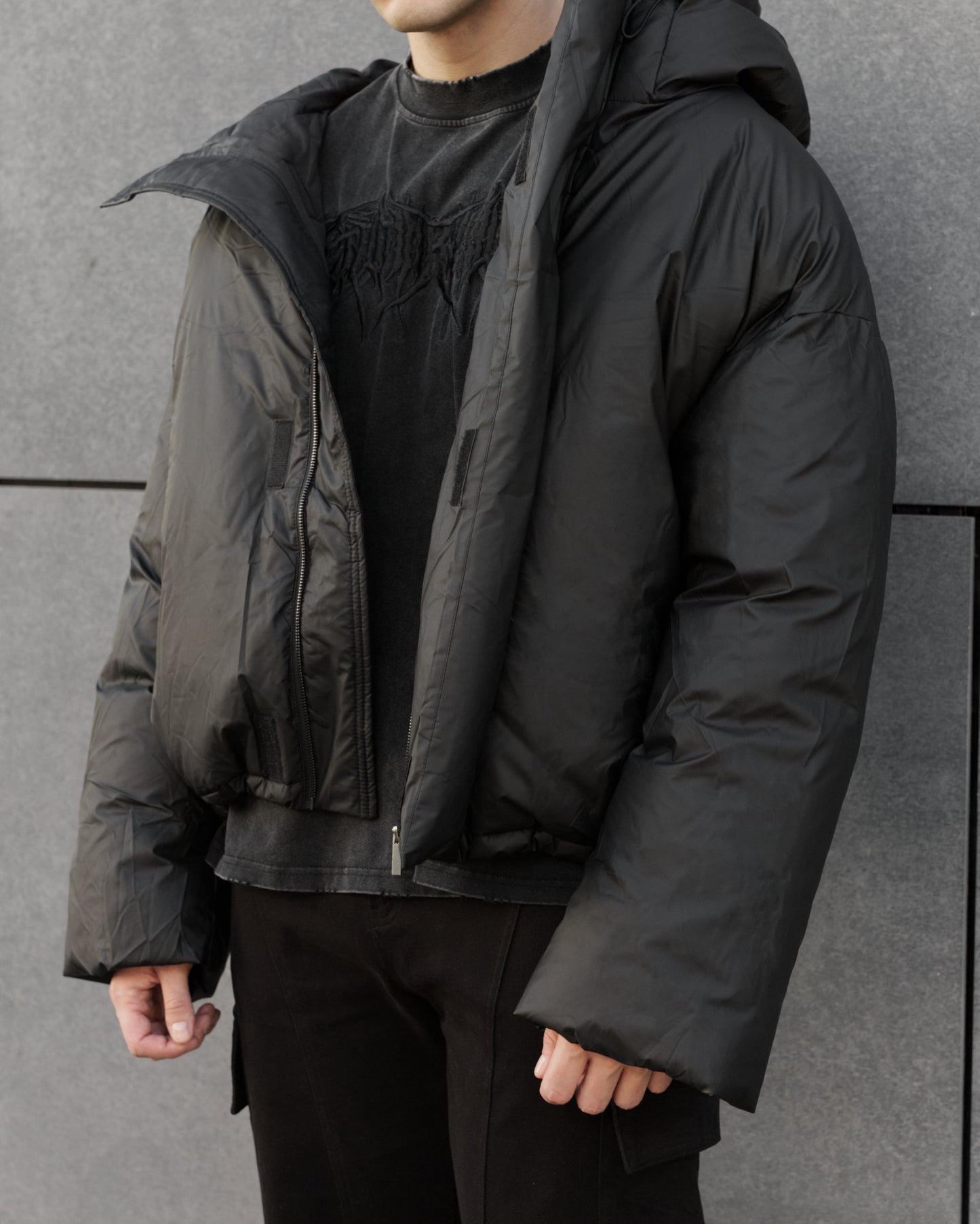 PUFFER JACKET IN JET BLACK FOR MENS
